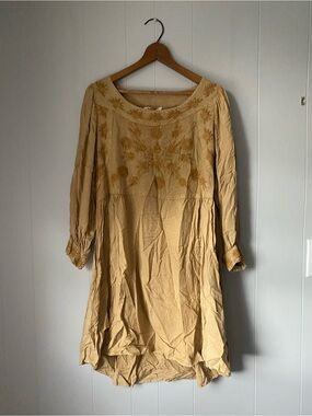 T.J.Maxx Mustard Embroidered Mini Dress
